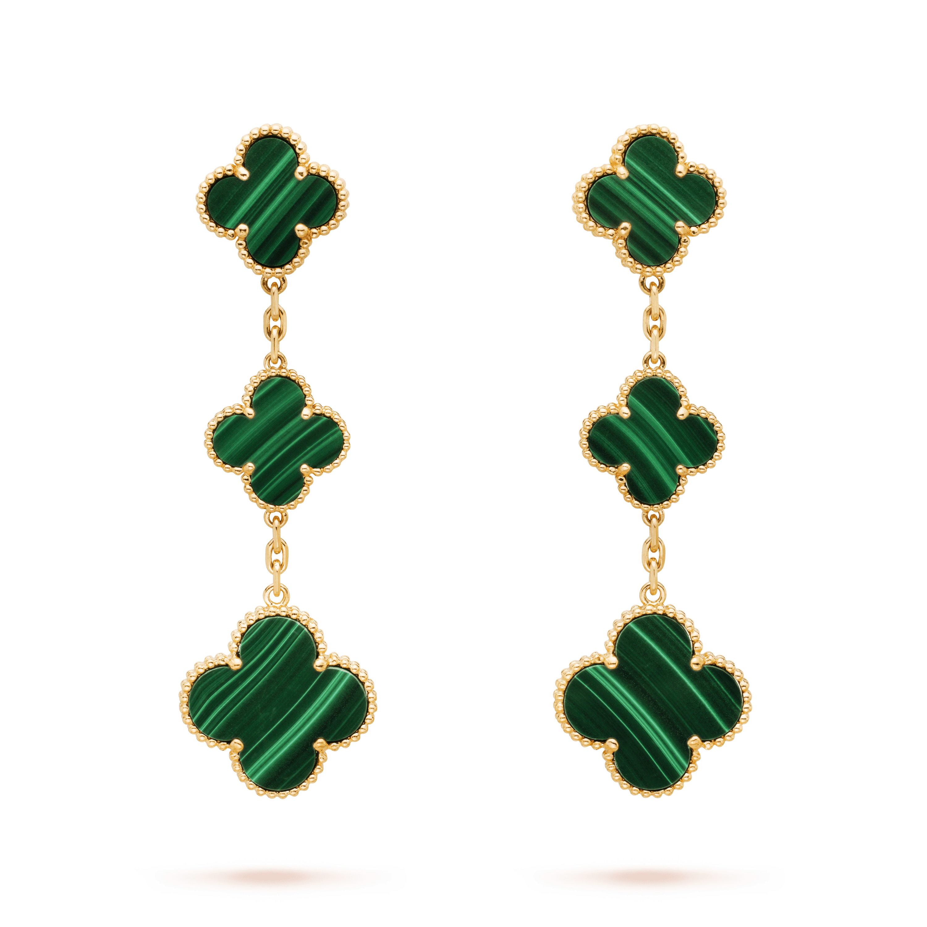 [Shinejoy]CLOVER MALACHITE 3 MOTIFS GOLD