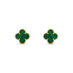 [Shinejoy]CLOVER MEDIUM 1 MOTIFS MALACHITE  EARRINGS