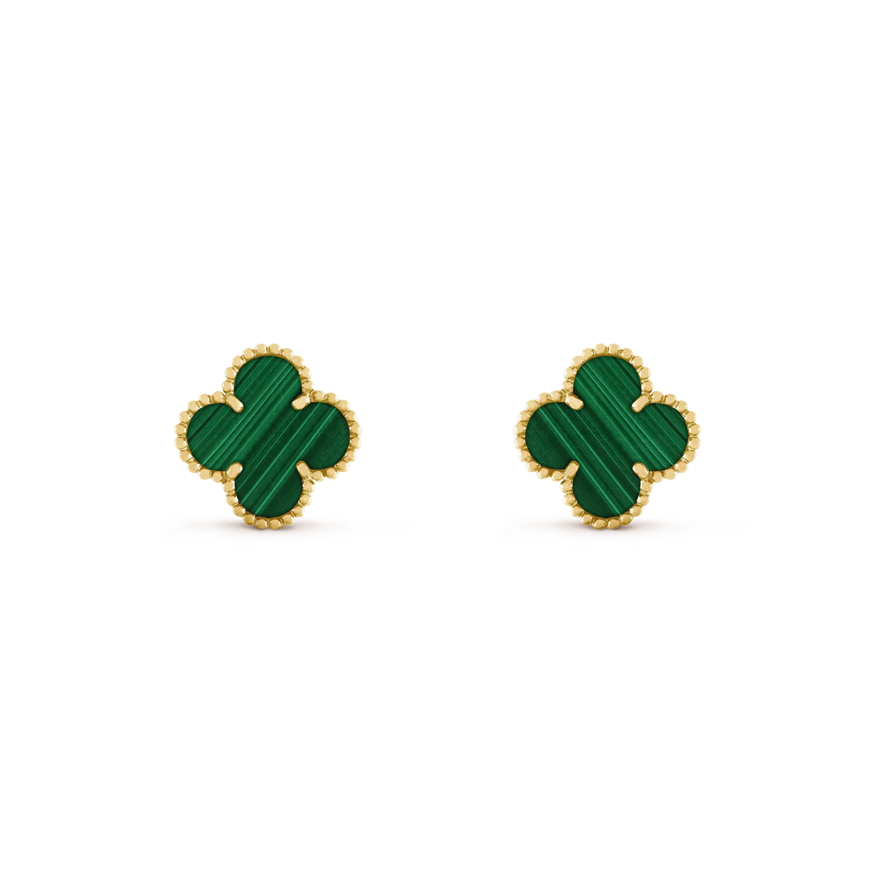 [Shinejoy]CLOVER MEDIUM 1 MOTIFS MALACHITE  EARRINGS
