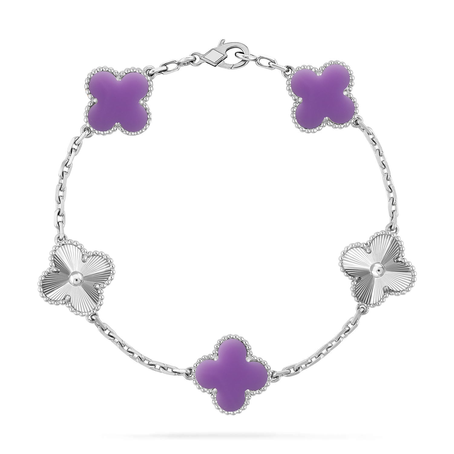 [⭐Shinejoy]CLOVER 5 MOTIF LIGHT PURPLE BRACELET COLLECTION