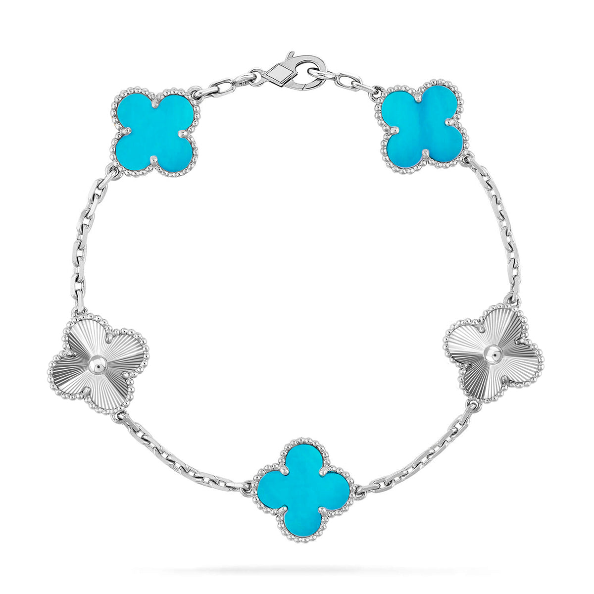 [⭐Shinejoy] CLOVER 5 MOTIF TURQUOISE BRACELET COLLECTION