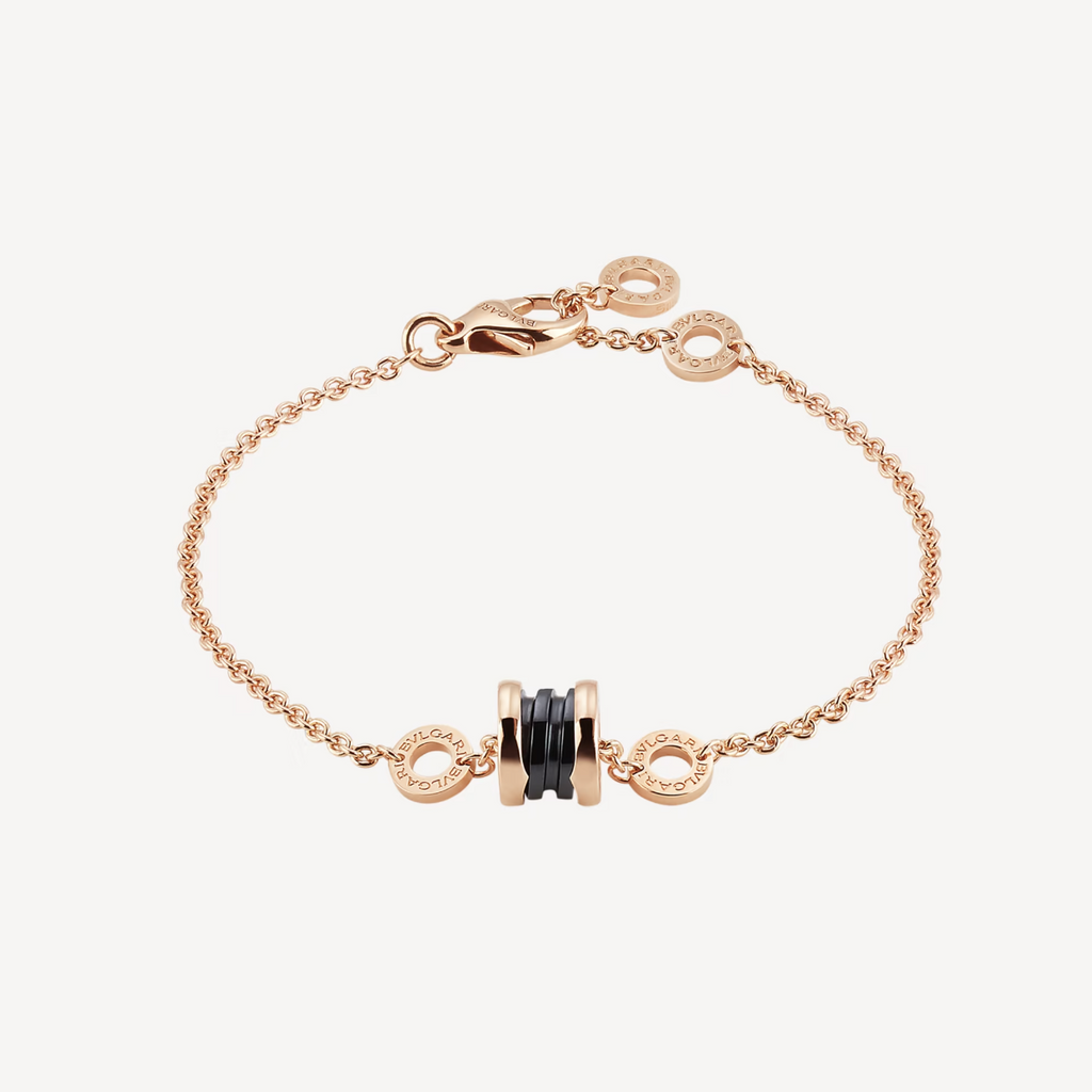 [Shinejoy]ZERO 1 SOFT PINK GOLD AND BLACK CERAMIC BRACELET