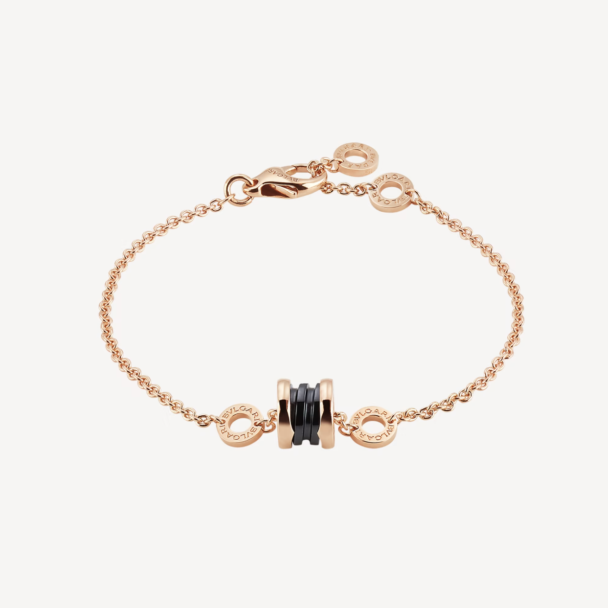 [Shinejoy]ZERO 1 SOFT PINK GOLD AND BLACK CERAMIC BRACELET