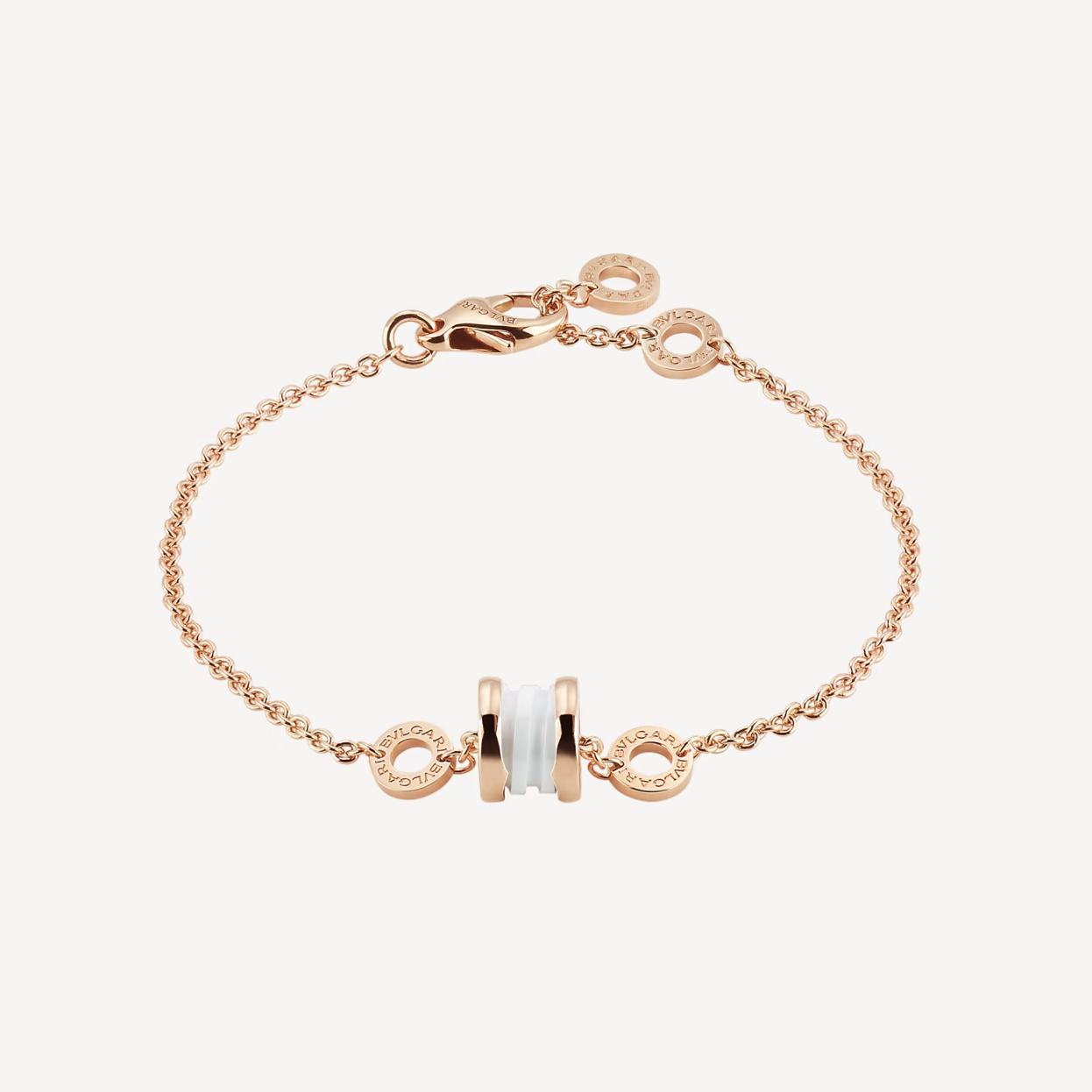 [Shinejoy]ZERO 1 SOFT PINK GOLD AND WHITE CERAMIC BRACELET