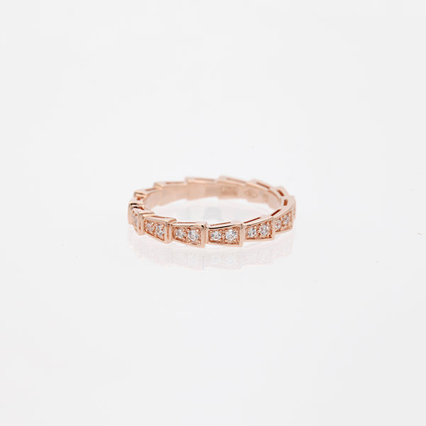 [Shinejoy]SERPENTI RING PINK GOLD DIAMOND PAVED 3MM