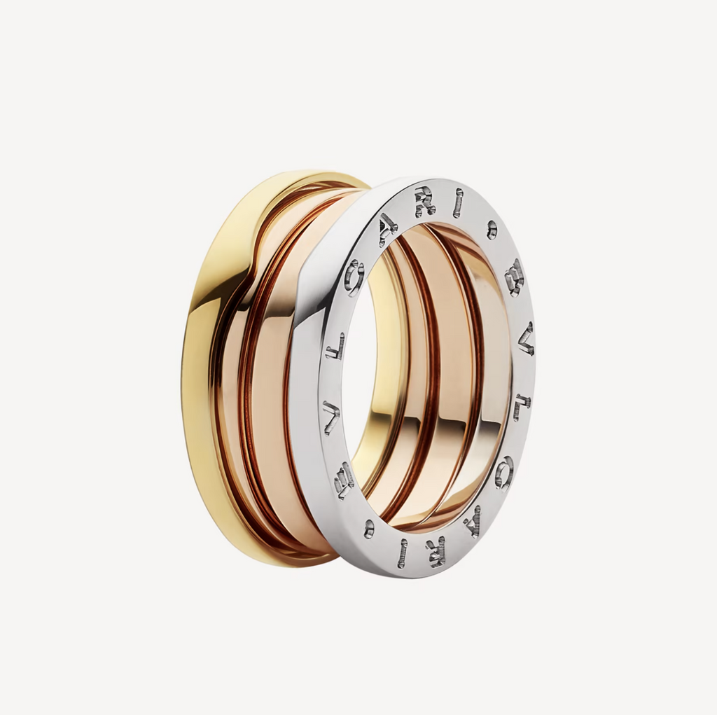 [Shinejoy]ZERO 1 THREE-BAND ROSE WHITE AND YELLOW RING