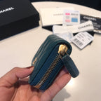 Sac à main zippé CC en cuir de veau Ocean, modèle Gold Icon