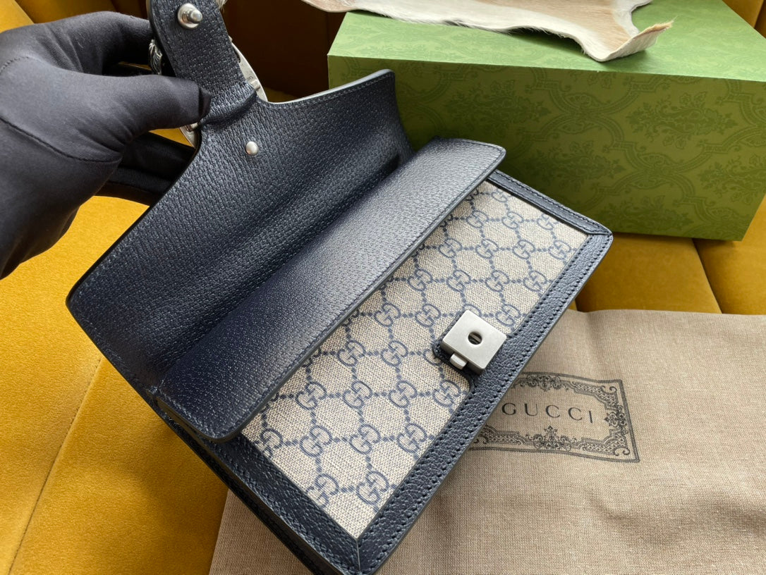 ディオニュソス ショルダーバッグ 25 ベージュ ジャカード生地とブラック カーフスキントリム シルバー金具