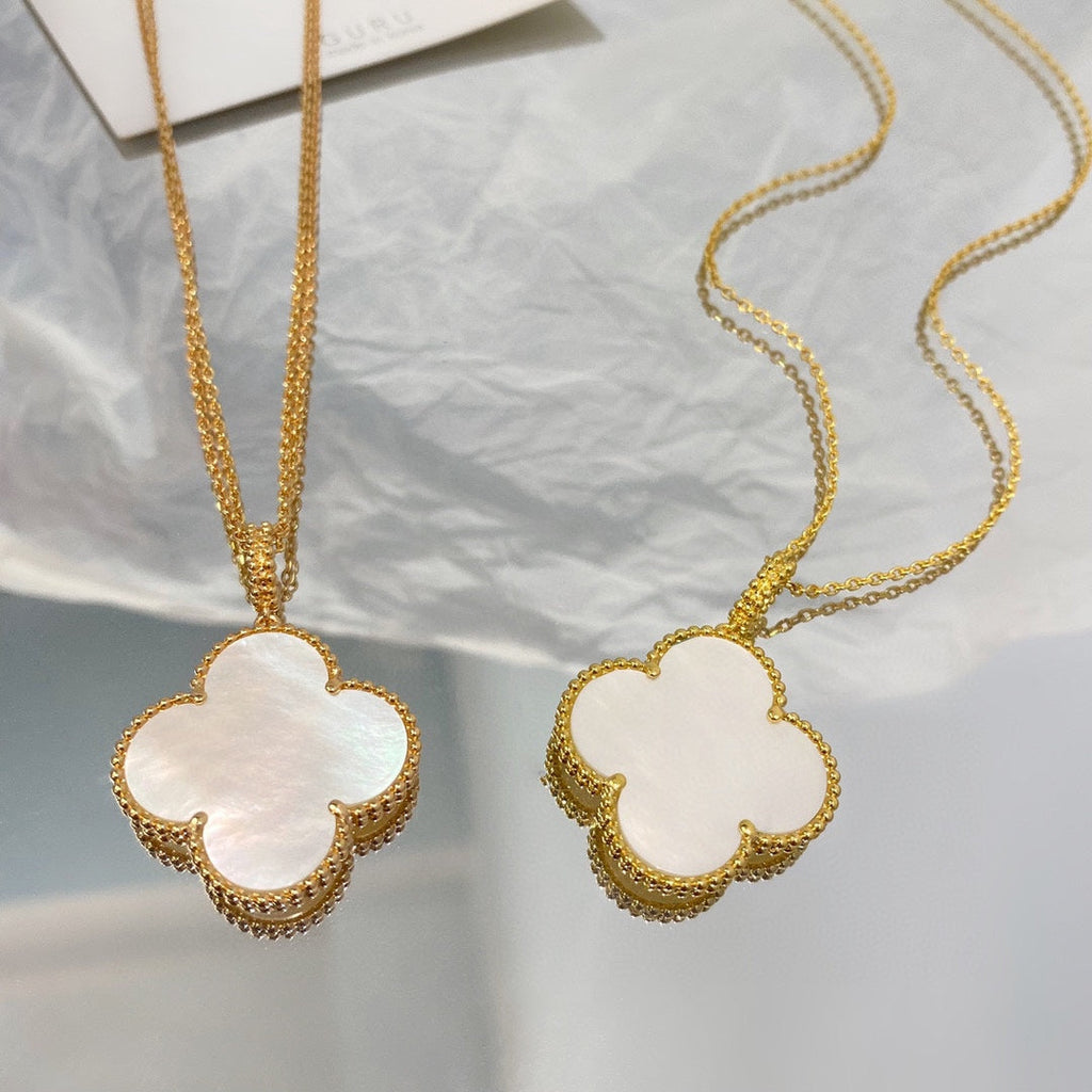 [Shinejoy]CLOVER 25MM MOP LARGE PENDANT NECKLACE