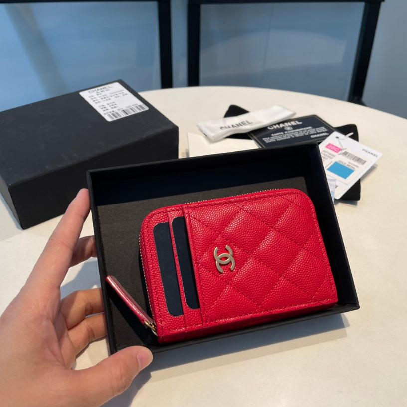 CC ジップ付きコインパース 11 レッド グレインカーフスキン