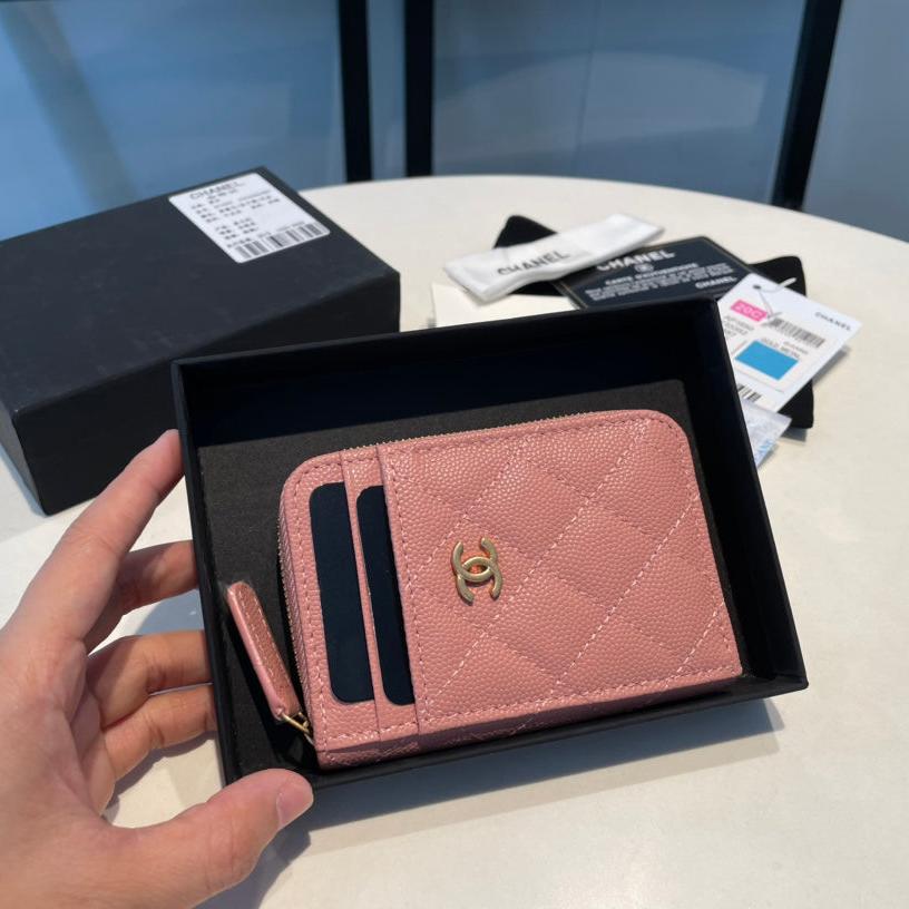 CC ジップ付きコインパース 11 ピーチ グレインカーフスキン