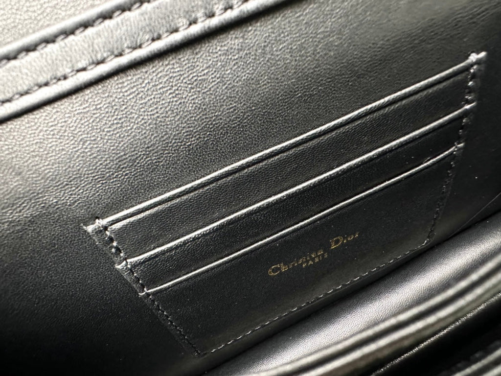 Sac à main Lady Chain 21 en cuir d'agneau noir