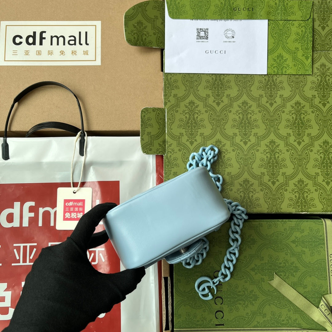 マーモント バッグ 12インチ スカイブルー カーフスキン