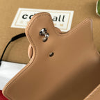 MARMONT QUILTED SHOULDER BAG 18 IN CIDER BROWN CALFSKIN