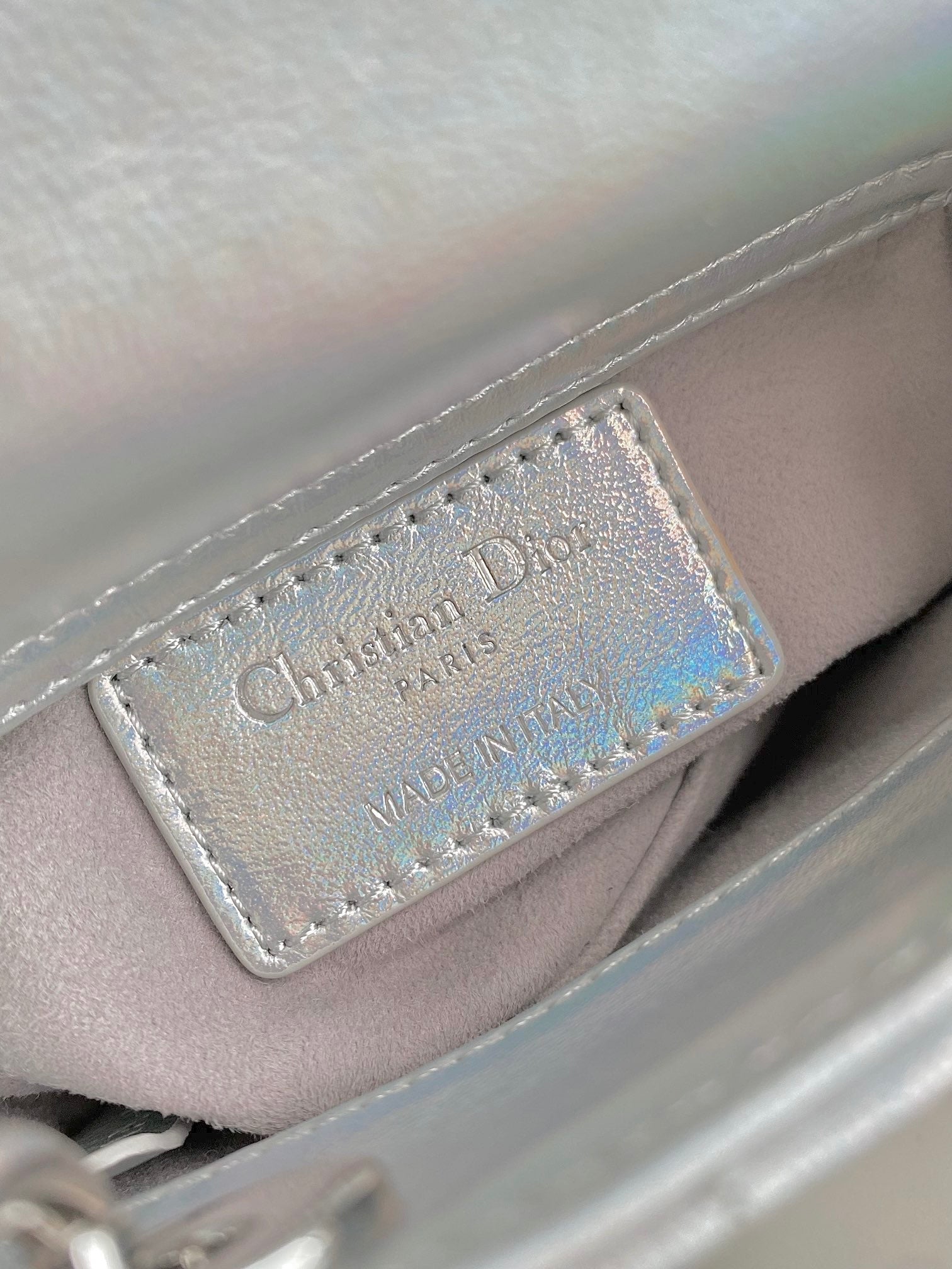 マイクロ レディ 12 バッグ シルバー ラムスキン