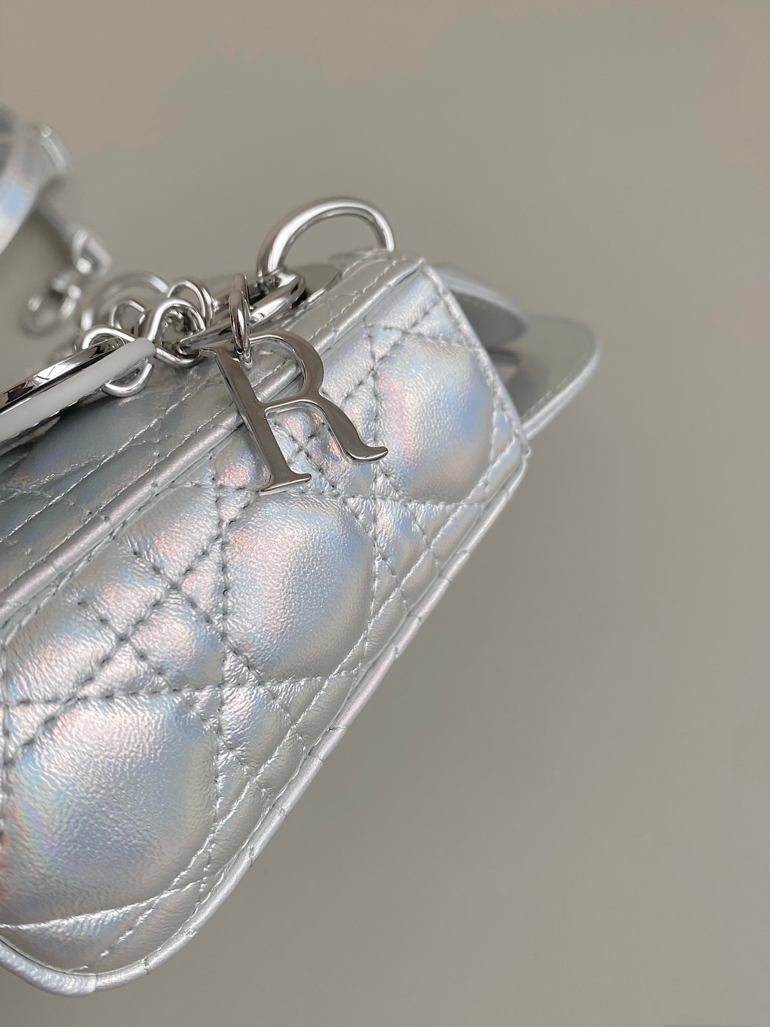 マイクロ レディ 12 バッグ シルバー ラムスキン