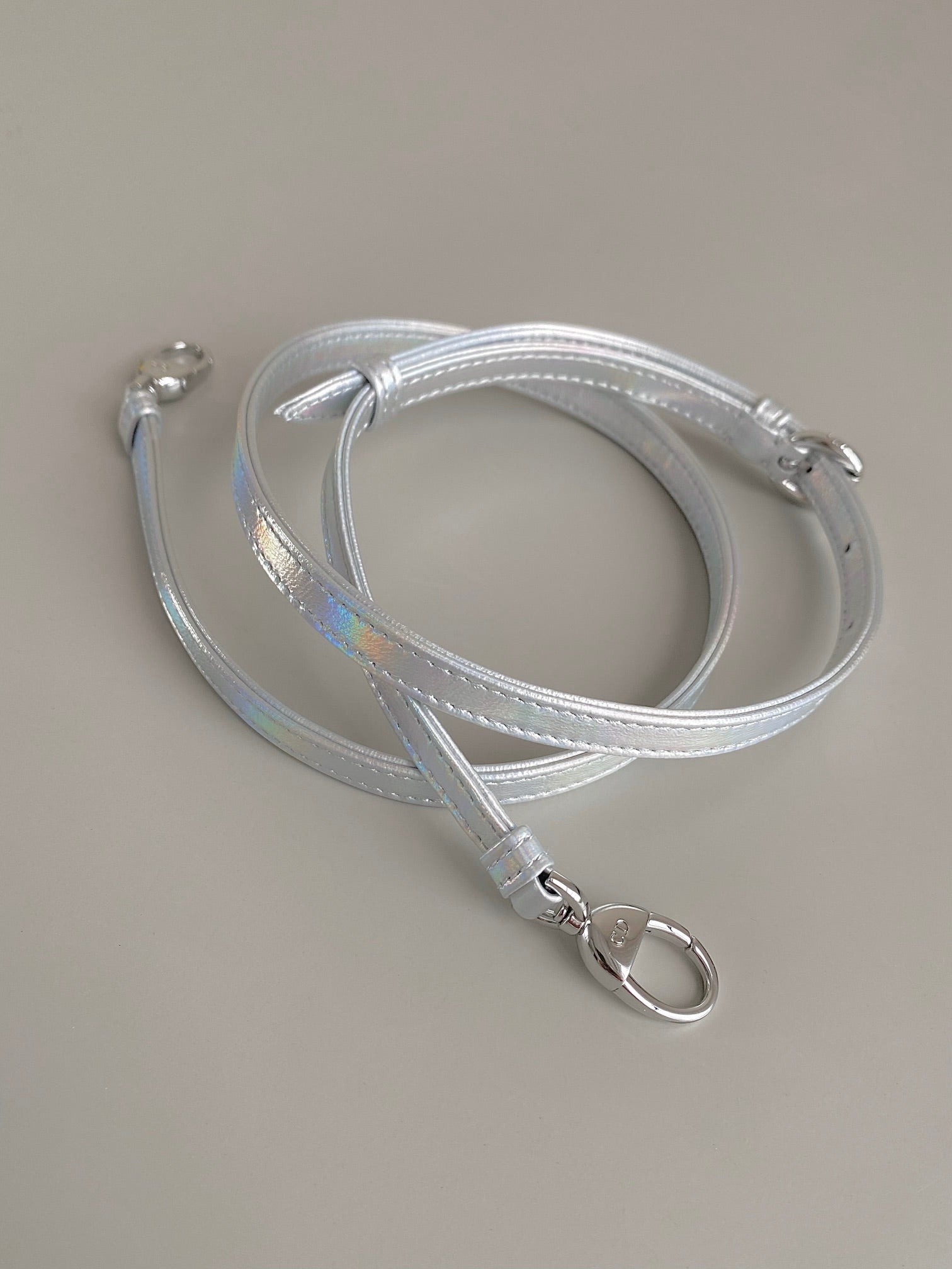 SAC MICRO LADY 12 EN CUIR D'AGNEAU ARGENTÉ