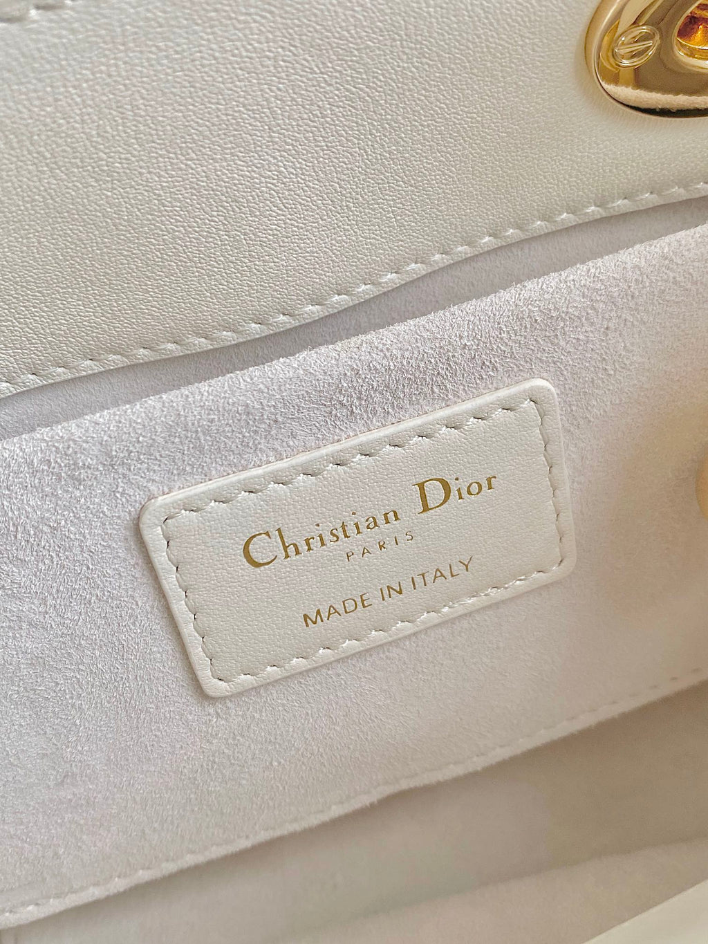 MINI LADY 19 EN CUIR D'AGNEAU BLANC