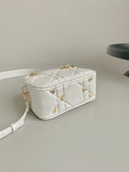 MINI LADY 19 EN CUIR D'AGNEAU BLANC