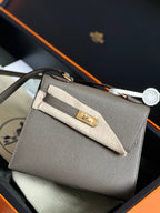 ケリー デソルドレ 20 ミディアムブラウン エプソムレザー ゴールド金具