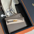 ケリー デソルドレ 20 ミディアムブラウン エプソムレザー ゴールド金具