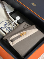 ケリー デソルドレ 20 ミディアムブラウン エプソムレザー ゴールド金具