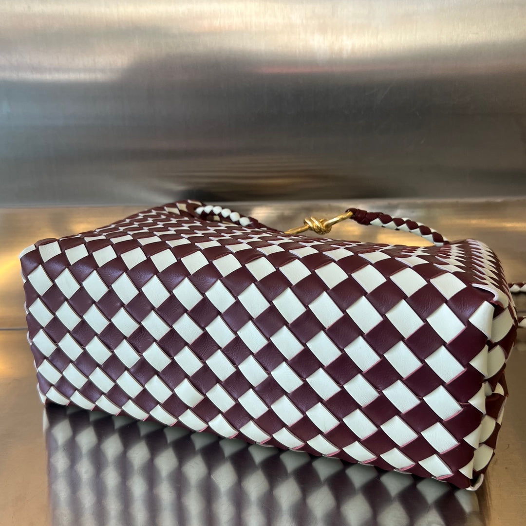 SAC ANDIAMO MOYEN 32 EN CUIR DE VEAU ROUGE ET BLANC