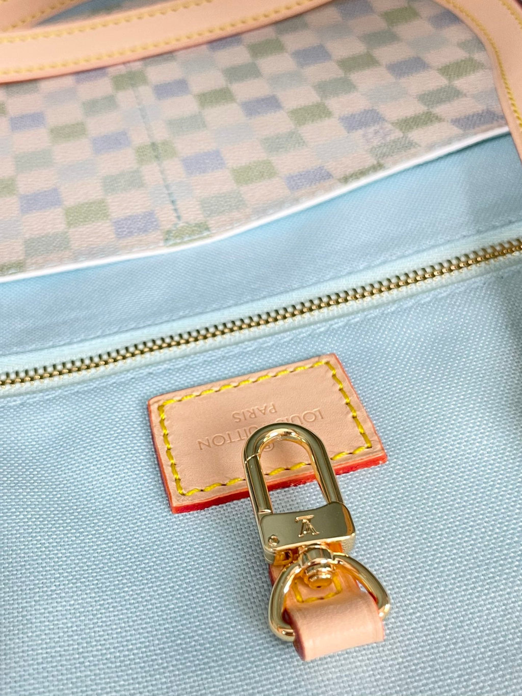 ONTHEGO 35 EN TOILE GÉANTE DAMIER PISTACHE