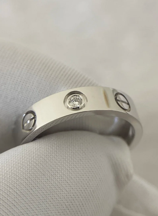 [Shinejoy]LOVE RING 4MM 1 DIAMOND SILVER