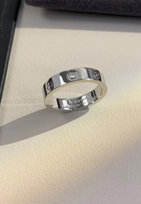 [Shinejoy]LOVE RING 4MM 1 DIAMOND SILVER