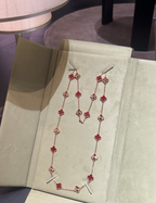 [Shinejoy]CLOVER 20 MOTIFS LASER CARNELIAN NECKLACE
