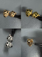 [?Shinejoy]CHRRTAH-PRINT STUD EARRINGS, THREE COLORS
