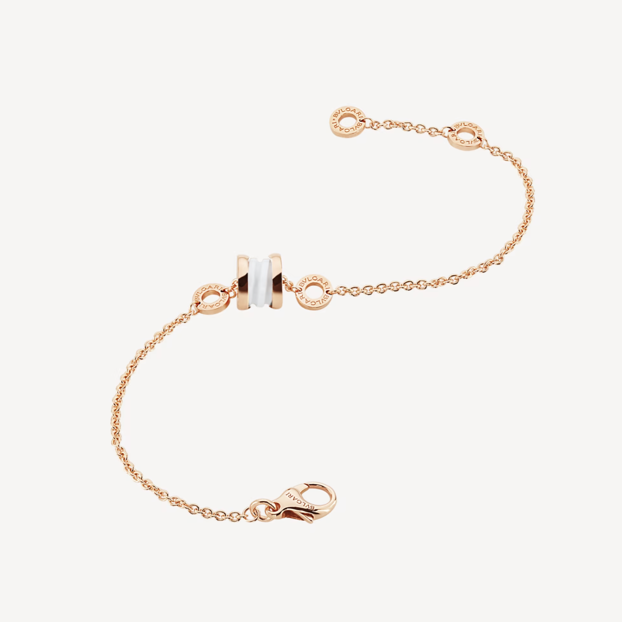 [Shinejoy]ZERO 1 SOFT PINK GOLD AND WHITE CERAMIC BRACELET