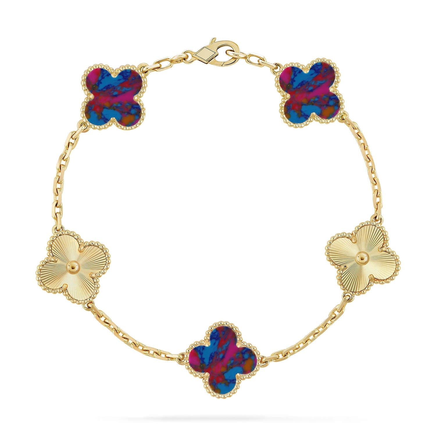 [⭐Shinejoy]CLOVER 5 MOTIF COLOR GEMSTONES BRACELET COLLECTION