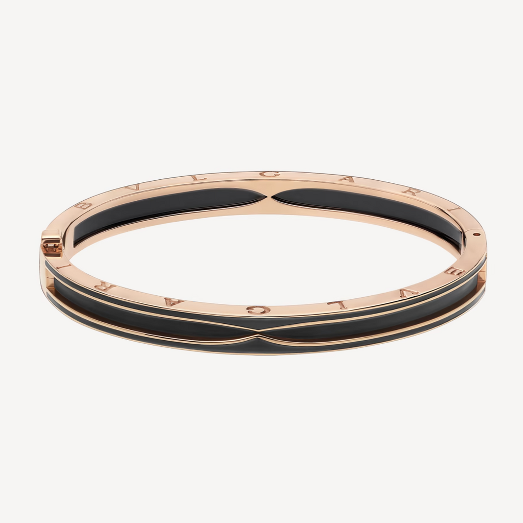 [Shinejoy]ZERO 1 PINK GOLD WITH MATTE BLACK CERAMIC BRACELET