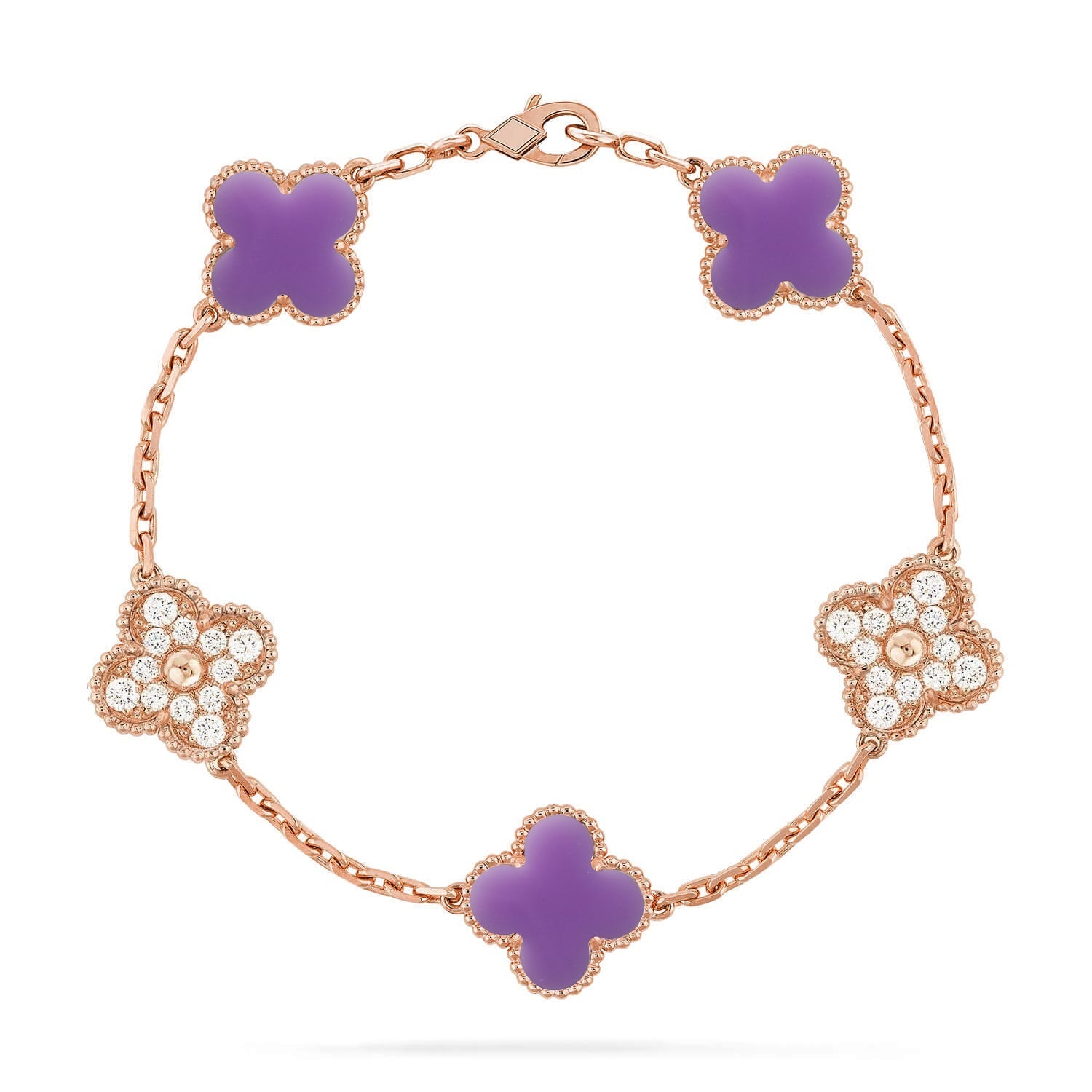[⭐Shinejoy]CLOVER 5 MOTIF LIGHT PURPLE BRACELET COLLECTION