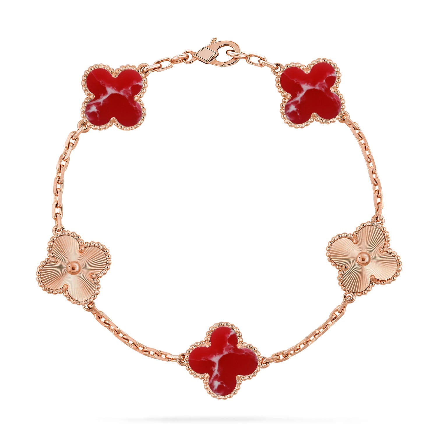 [⭐Shinejoy]CLOVER 5 MOTIF RED PATTERN BRACELET COLLECTION
