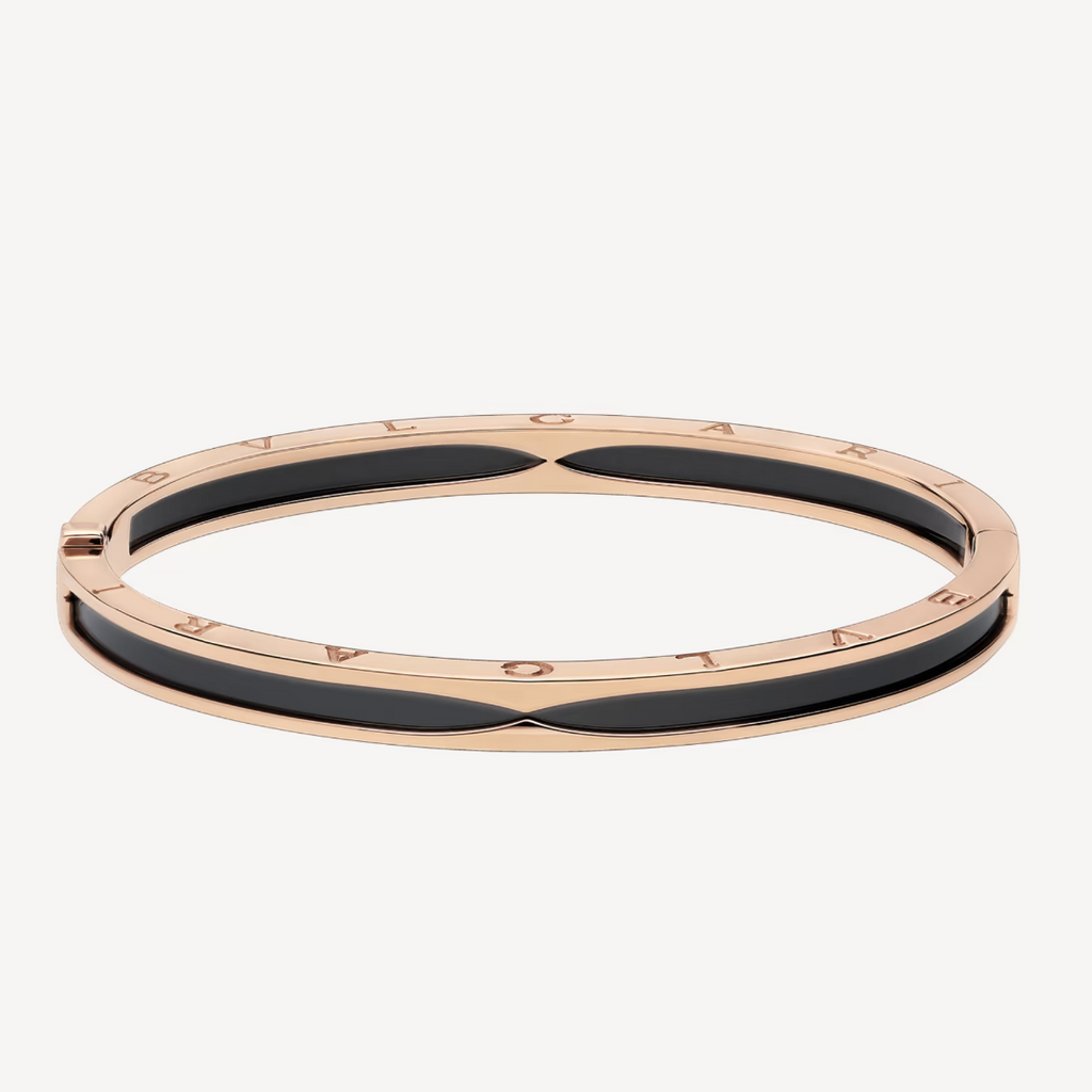 [Shinejoy]ZERO 1 PINK GOLD WITH BLACK CERAMIC BRACELET