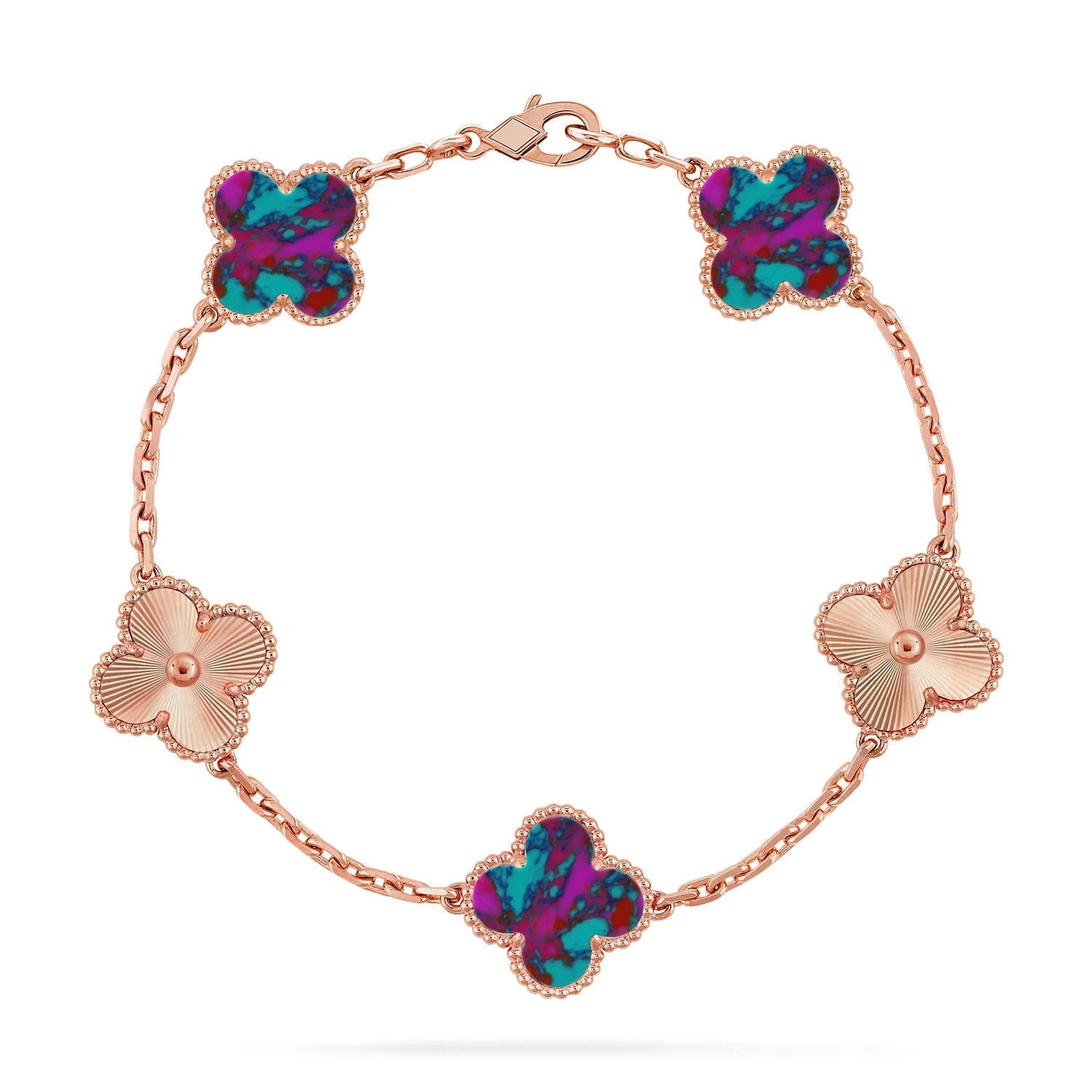 [⭐Shinejoy]CLOVER 5 MOTIF COLOR GEMSTONES BRACELET COLLECTION