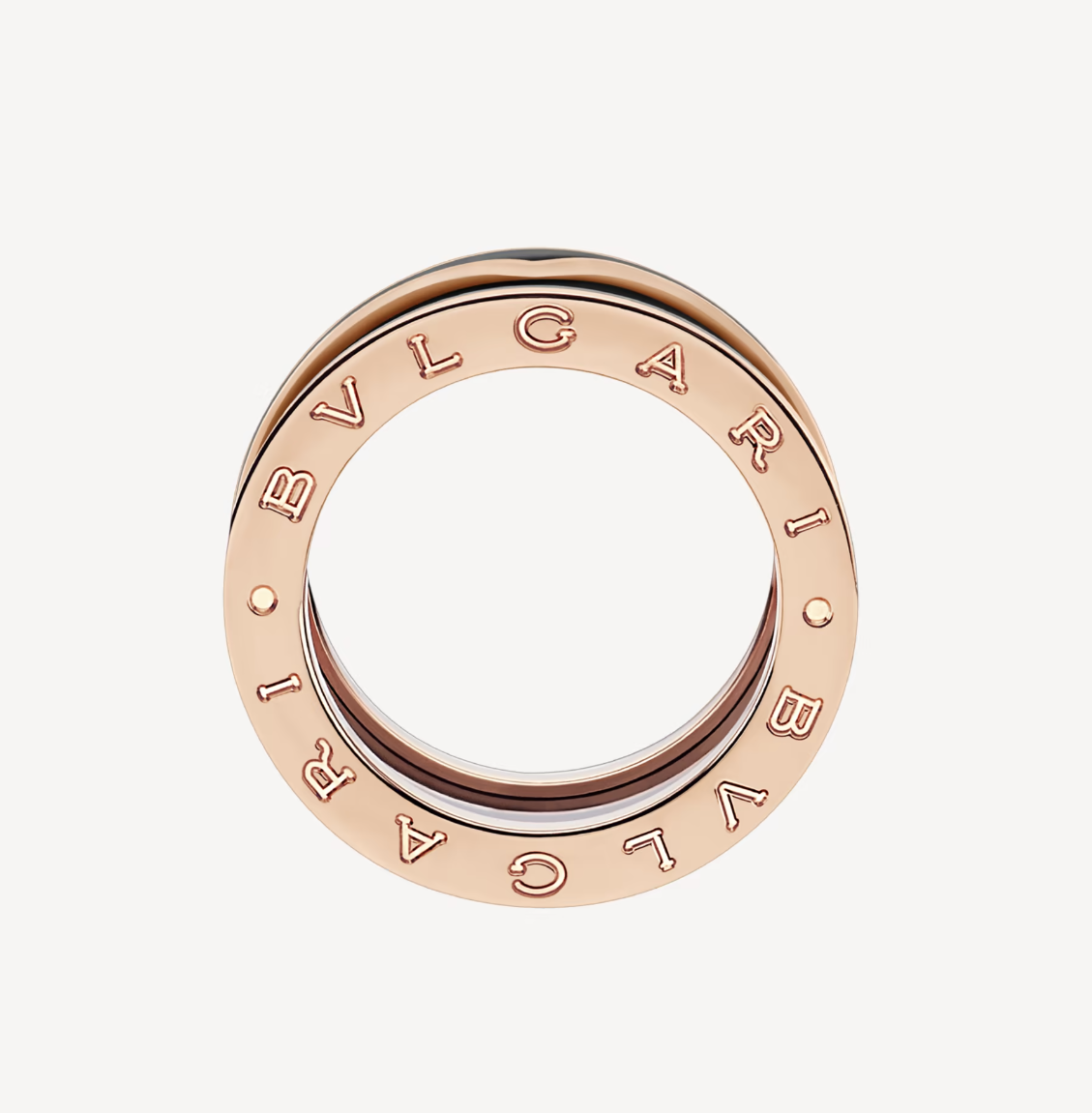 [Shinejoy]ZERO 1 TWO-BAND WITH MATTE BLACK CERAMIC PINK GOLD RING
