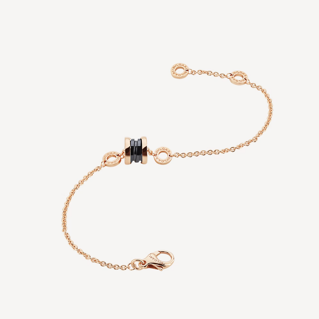 [Shinejoy]ZERO 1 SOFT PINK GOLD AND BLACK CERAMIC BRACELET