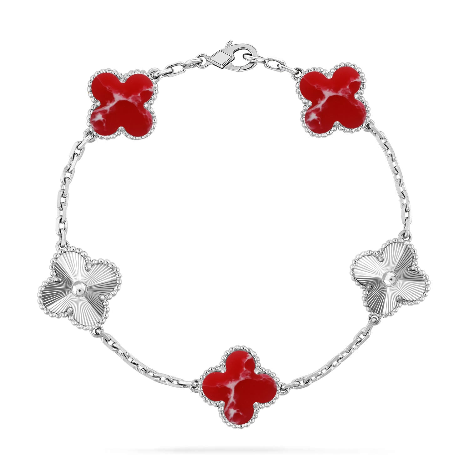 [⭐Shinejoy]CLOVER 5 MOTIF RED PATTERN BRACELET COLLECTION
