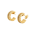 [Shinejoy]ZERO 1 ROCK GOLD EARRINGS WITH STUDDED SPIRAL AND PAVED DIAMONDS