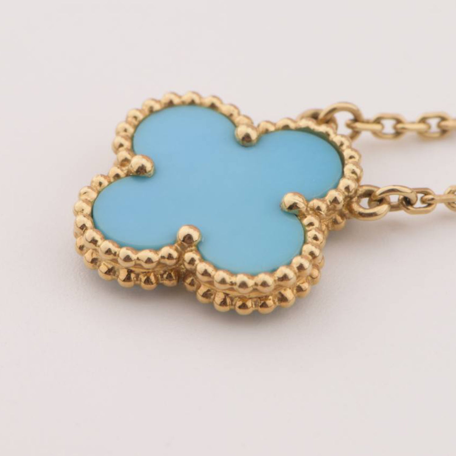 [Shinejoy]CLOVER 15MM VINTAGE TURQUOISE NECKLACE
