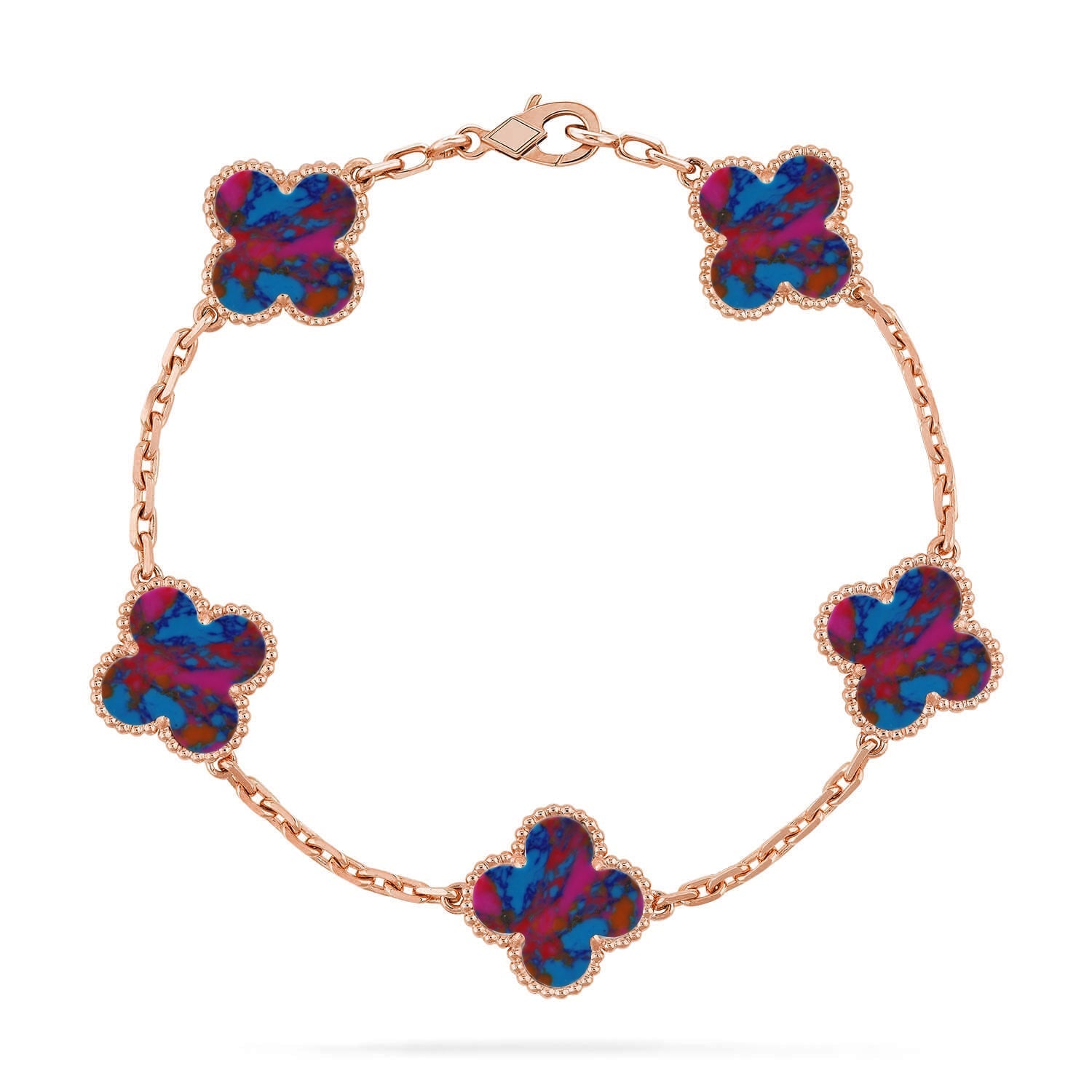 [⭐Shinejoy]CLOVER 5 MOTIF COLOR GEMSTONES BRACELET COLLECTION