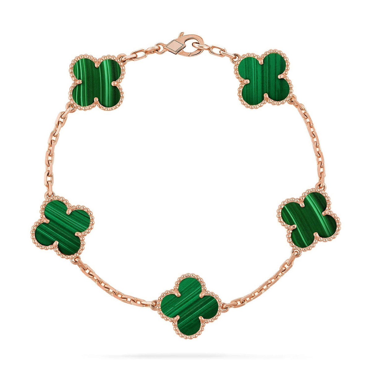 [⭐Shinejoy] CLOVER 5 MOTIF MALACHITE BRACELET COLLECTION