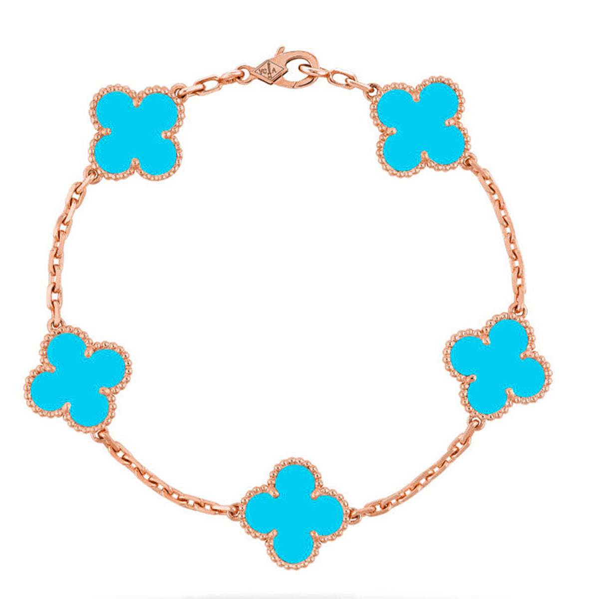 [⭐Shinejoy] CLOVER 5 MOTIF TURQUOISE BRACELET COLLECTION