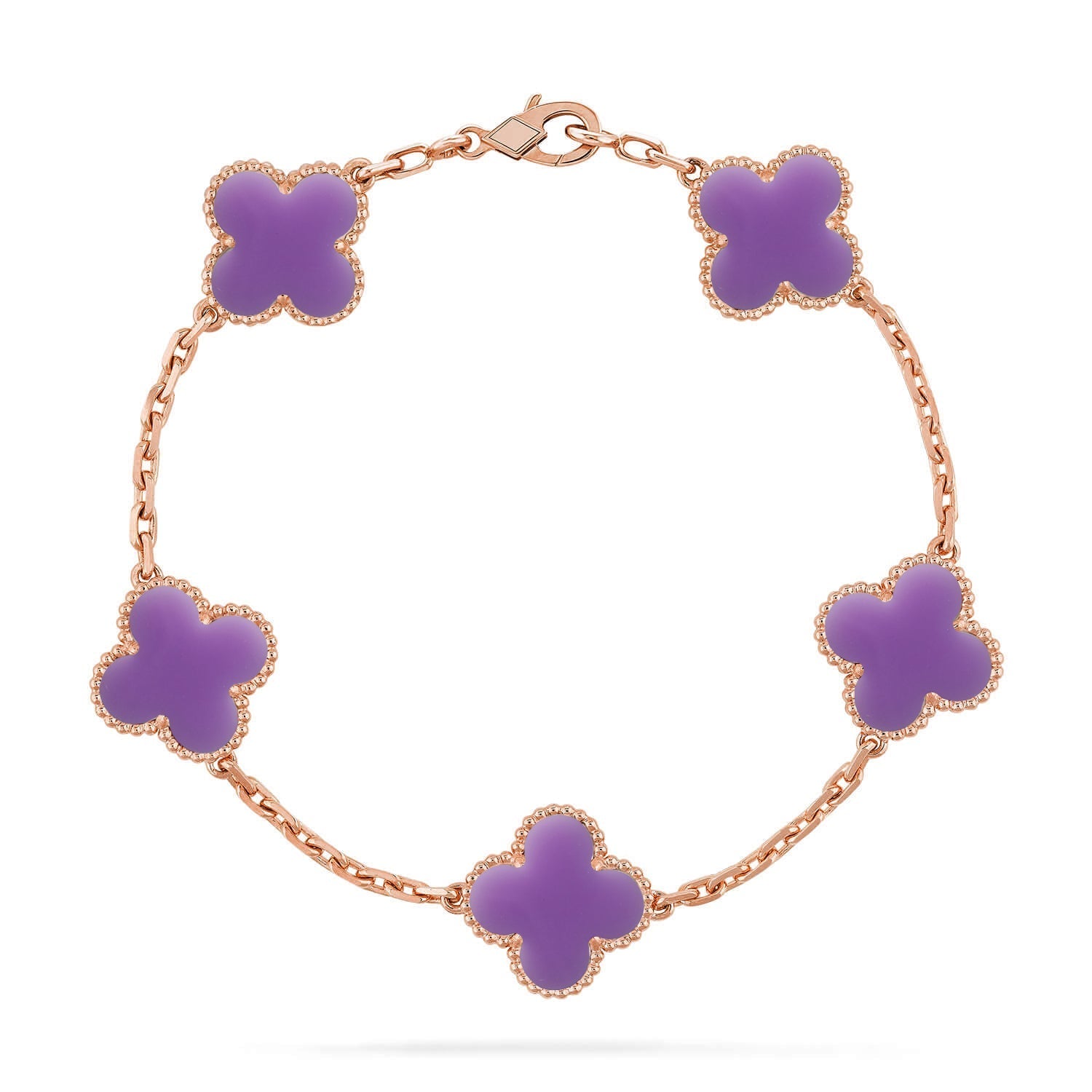 [⭐Shinejoy]CLOVER 5 MOTIF LIGHT PURPLE BRACELET COLLECTION