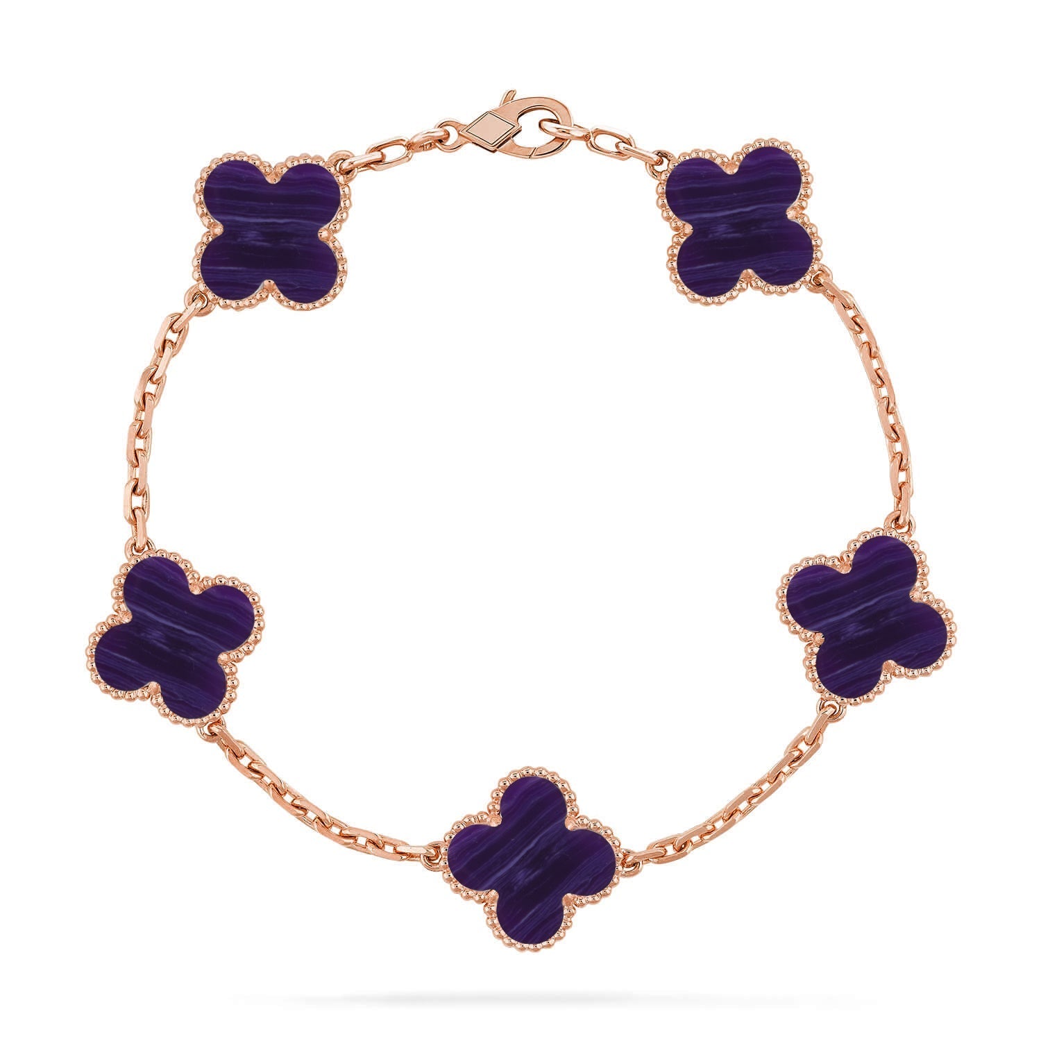 [⭐Shinejoy]CLOVER 5 MOTIF PURPLE STRIPES BRACELET COLLECTION
