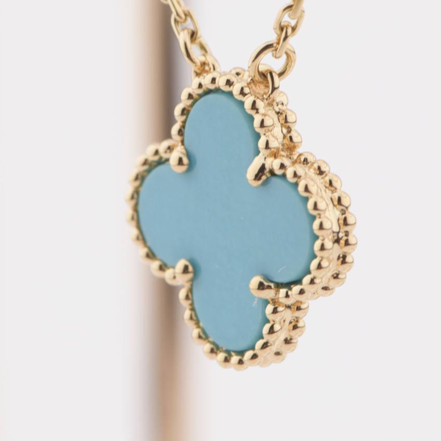 [Shinejoy]CLOVER 15MM VINTAGE TURQUOISE NECKLACE